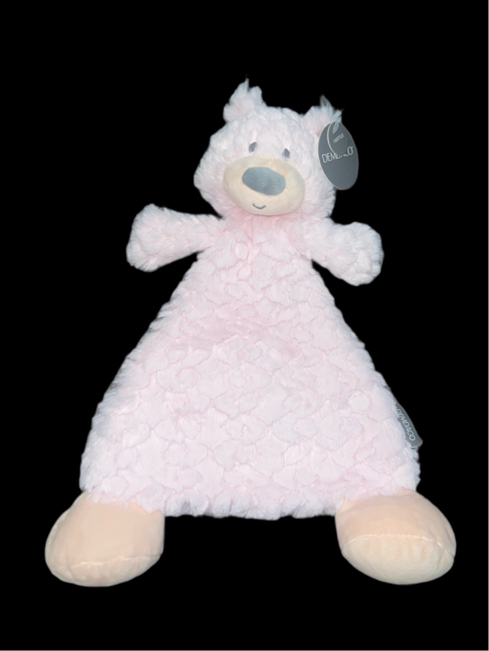 NWT Demdaco Pink Furry Bear Lovey Full Body Security Blanket Thumbie Rattles